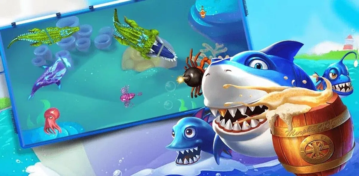 Ilustrasi dunia bawah laut untuk pengalaman permainan tembak ikan ALADDIN666